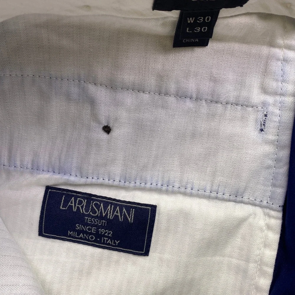 J.Crew Ludlow Slim Navy Blue Larusmiani Italian Cotton Dress Pants Sz 30